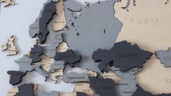 Многослойная Карта Мира на стену Серая M (150*100 cm) С названиями стран и штатов