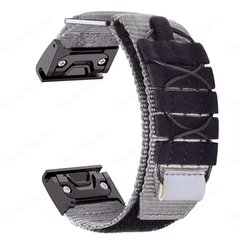 Ремешок нейлоновый для часов Garmin 26 mm QuickFit тактический Military, Grey