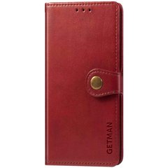 Кожаный чехол книжка GETMAN Gallant (PU) для Samsung Galaxy M51, Красный