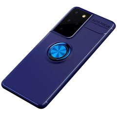 TPU чехол Deen ColorRing под магнитный держатель (opp) для Samsung Galaxy S21 Ultra, Синий / Синий