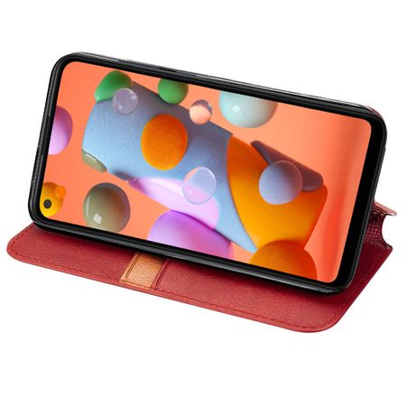 Кожаный чехол книжка GETMAN Cubic (PU) для Samsung Galaxy A21s, Красный