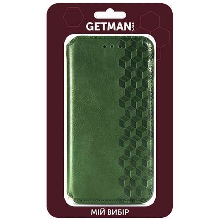 Кожаный чехол книжка GETMAN Cubic (PU) для Xiaomi Redmi Note 10 5G / Poco M3 Pro, Зеленый