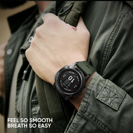 Силіконовий ремінець QuickFit 26 мм для Garmin Fenix 7X/6X/5X, Enduro 2, Tactix, Descent, Epix Pro, Чорний