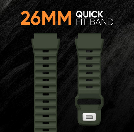Силіконовий ремінець QuickFit 26 мм для Garmin Fenix 7X/6X/5X, Enduro 2, Tactix, Descent, Epix Pro, Чорний