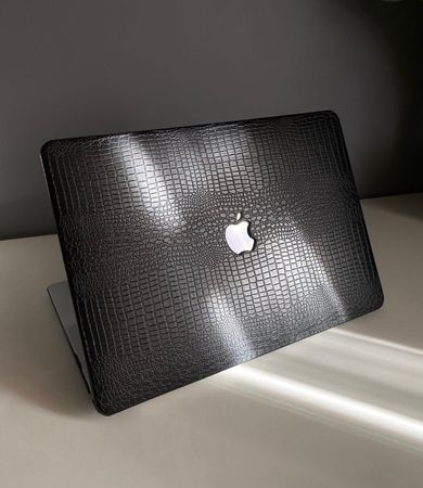 Чохол накладка з еко шкіри на MacBook Air 15 (A2941), Чорний