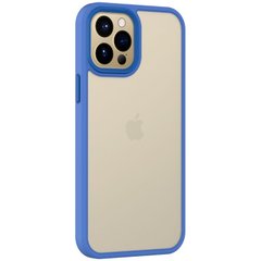 TPU+PC чехол Metal Buttons для Apple iPhone 12 Pro / 12 (6.1"), Голубой