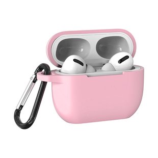 Силиконовый чехол для Apple AirPods PRO/PRO 2 с карабином, Розовый