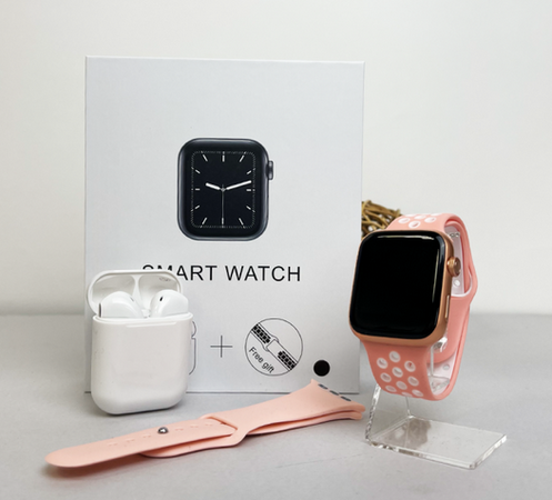 Комплект Смарт часы + наушники T55 Pro Max , Pink