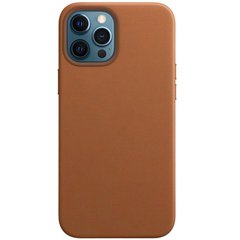 Кожаный чехол Leather Case (AAA) without Logo для Apple iPhone 12 Pro / 12 (6.1"), Brown