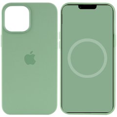 Чехол Silicone case (AAA) full with Magsafe and Animation для Apple iPhone 12 Pro Max (6.7"), Зеленый / Pistachio