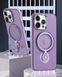 Магнітний чохол з попсокет для iPhone 13 Pro Max + Magsafe Полупрозорий матовий, Фиолетовый