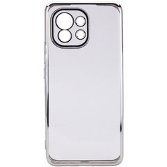Прозрачный силиконовый чехол глянцевая окантовка Full Camera для Xiaomi Mi 11, Серебряный