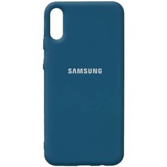 Чехол Silicone Cover Full Protective (AA) для Samsung Galaxy A02, Синий / Cosmos Blue