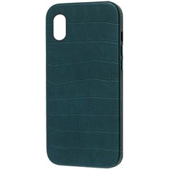 Кожаный чехол Croco Leather для Apple iPhone X / XS (5.8"), Green