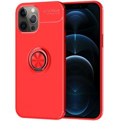 TPU чехол Deen ColorRing под магнитный держатель (opp) для Apple iPhone 12 Pro / 12 (6.1"), Красный / Красный