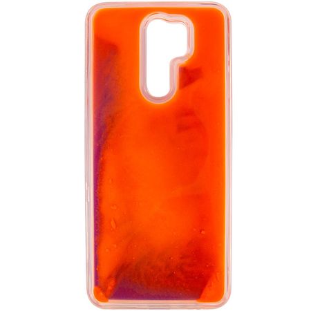 Неоновый чехол Neon Sand glow in the dark для Xiaomi Redmi 9, Фиолетовый / Оранжевый