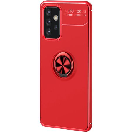 TPU чехол Deen ColorRing под магнитный держатель (opp) для Samsung Galaxy A52 4G / A52 5G / A52s, Красный / Красный