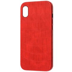 Кожаный чехол Croco Leather для Apple iPhone X / XS (5.8"), Red