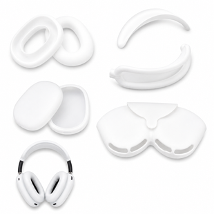 Комплект силіконових аксесуарів 5-в-1 для Apple AirPods Max, білий