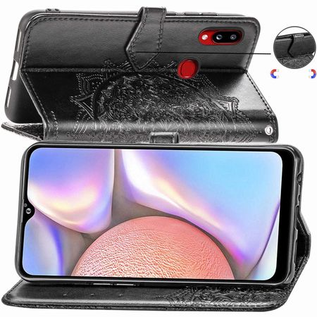 Кожаный чехол (книжка) Art Case с визитницей для Samsung Galaxy A10s, Черный