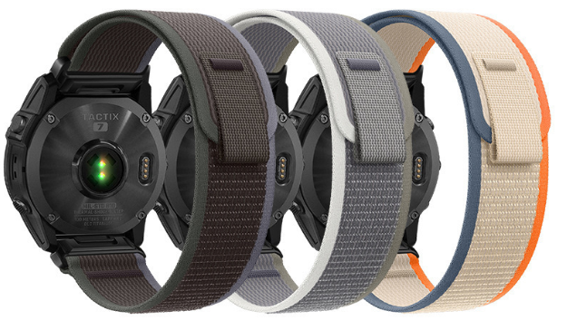 Спортивный нейлоновый ремешок Garmin QuickFit 26 мм для Fenix / Enduro / Tactix (текстиль, липучка),чорний+зелений