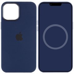 Чехол Silicone case (AAA) full with Magsafe and Animation для Apple iPhone 12 Pro Max (6.7"), Синий / Navy blue