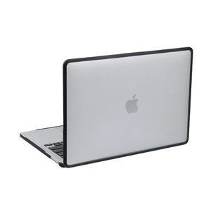 Пластиковая накладка с силиконовым бампером для Macbook Air (M1 | A1932 | A2337) Прозрачный + Черный бампер