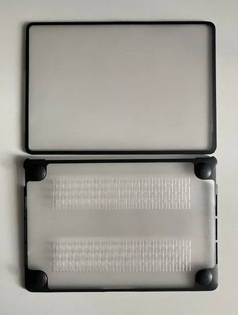 Пластикова накладка з силіконовим бампером для Macbook Air (M1 | A1932 | A2337) Прозорий + Чорний бампер