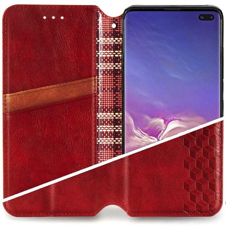 Кожаный чехол книжка GETMAN Cubic (PU) для Samsung Galaxy A71, Красный