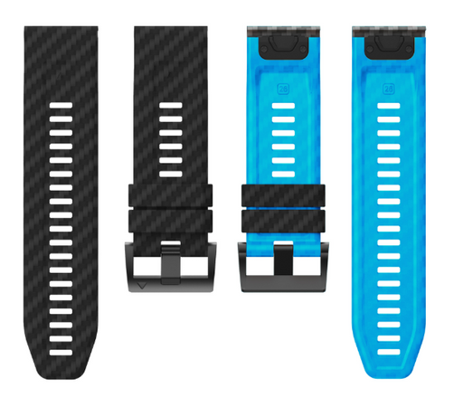 Силіконовий ремінець з карбоновим візерунком 26 мм для Garmin Fenix / Enduro / Tactix, Lihgt Blue