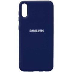 Чехол Silicone Cover Full Protective (AA) для Samsung Galaxy A02, Темно-синий / Midnight blue