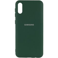 Чехол Silicone Cover My Color Full Protective (A) для Samsung Galaxy A02, Зеленый / Dark green