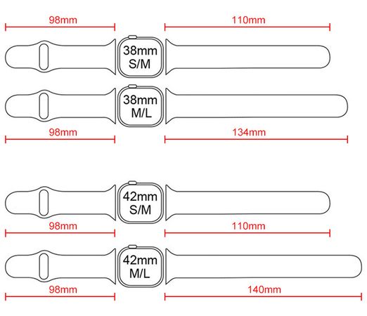 Ремешок BlackPink Силиконовый для Apple Watch 42/44mm Размер L Светло-Розовый