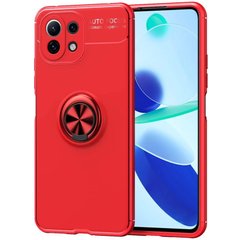 TPU чехол Deen ColorRing под магнитный держатель (opp) для Xiaomi Mi 11 Lite, Красный / Красный