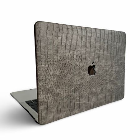 Чехол накладка из эко кожи на MacBook Air 15 (A2941), Светло-серый.