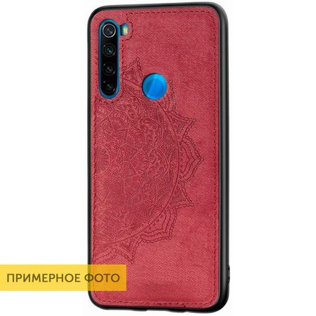TPU+Textile чехол Mandala с 3D тиснением для Xiaomi Redmi Note 8 / Note 8 2021, Красный