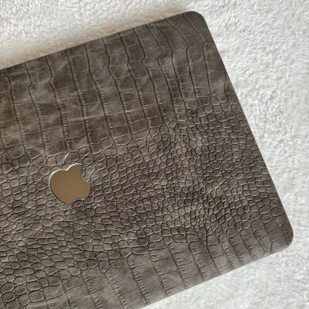 Чехол накладка из эко кожи на MacBook Air 15 (A2941), Светло-серый.