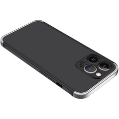 Пластиковая накладка GKK LikGus 360 градусов (opp) для Apple iPhone 13 Pro Max (6.7"), Черный / Серебряный