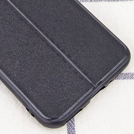 TPU чехол фактурный (с имитацией кожи) для Huawei Y8p (2020) / P Smart S, Черный