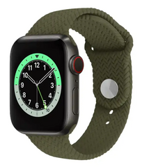 Силиконовый ремешок Braid для Apple Watch 38/40/41 AAA+, Зелений