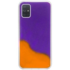Неоновый чехол Neon Sand glow in the dark для Samsung Galaxy A51, Фиолетовый / Оранжевый