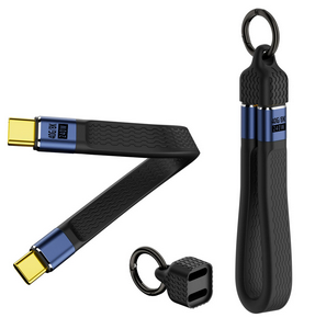 Кабель-брелок Type-C USB 3.1 PD 240W / 40Gbps (13 см),Чорний