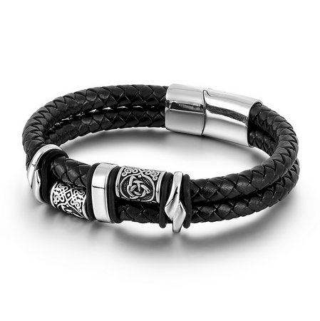Браслет шкіряний Runa, Black