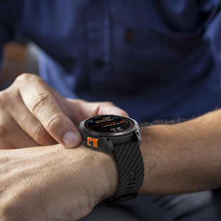 Силиконовый ремешок с карбоновым узором 22 мм для Garmin Fenix / Enduro / Tactix, Black