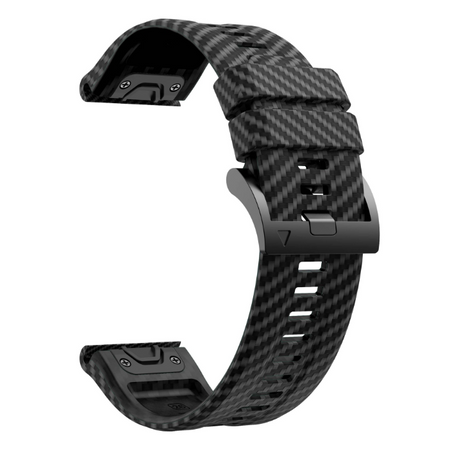 Силиконовый ремешок с карбоновым узором 22 мм для Garmin Fenix / Enduro / Tactix, Black