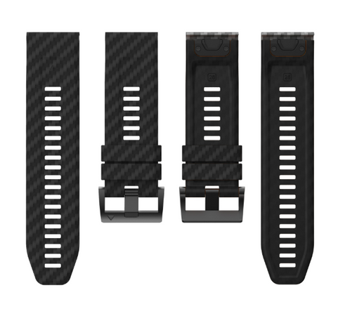 Силиконовый ремешок с карбоновым узором 22 мм для Garmin Fenix / Enduro / Tactix, Black