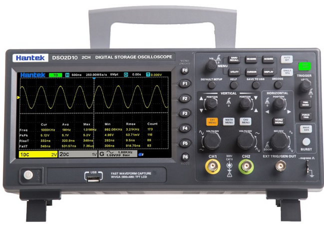 Цифровий осцилограф HANTEK DSO2D10 100МГц з генератором сигналів