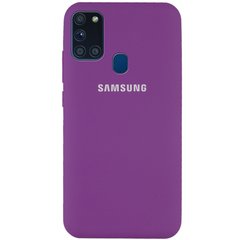 Чехол Silicone Cover Full Protective (AA) для Samsung Galaxy A21s, Фиолетовый / Grape