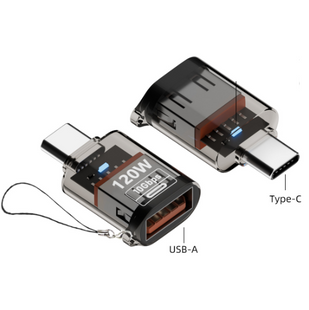 Перехідник Type-C на USB 3.2 Gen2 (10Gbps) 120W OTG адаптер Type C &rarr; USB-A, чорний