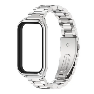 Металевий ремінець з корпусом для Redmi Band 3 / Mi Band 9 Activeсрібний